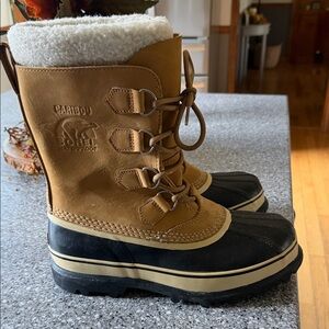 Sorel Caribou Waterproof Boots in Tan and Black